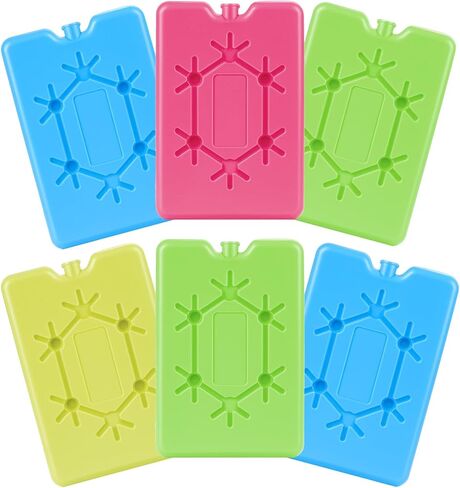 Ice Packs for Cooler, 6 Pack Slim Ice Packs for Lunch Boxes - 6.3" x 3.9" x 0.6" (each), Quick Freeze and Space Saving Freezer Lunch Ice Packs Reusable for Camping and Fishing in Kuwait