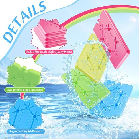 Ice Packs for Cooler, 6 Pack Slim Ice Packs for Lunch Boxes - 6.3" x 3.9" x 0.6" (each), Quick Freeze and Space Saving Freezer Lunch Ice Packs Reusable for Camping and Fishing in Kuwait