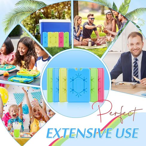Ice Packs for Cooler, 6 Pack Slim Ice Packs for Lunch Boxes - 6.3" x 3.9" x 0.6" (each), Quick Freeze and Space Saving Freezer Lunch Ice Packs Reusable for Camping and Fishing in Kuwait