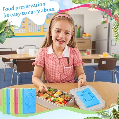 Ice Packs for Cooler, 6 Pack Slim Ice Packs for Lunch Boxes - 6.3" x 3.9" x 0.6" (each), Quick Freeze and Space Saving Freezer Lunch Ice Packs Reusable for Camping and Fishing in Kuwait