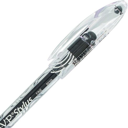 Pentel RSVP STYLUS Ballpoint Pen, Fine Line, Black Ink (BK90L-A) (12 count) in Saudi Arabia