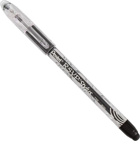 Pentel RSVP STYLUS Ballpoint Pen, Fine Line, Black Ink (BK90L-A) (12 count) in Saudi Arabia