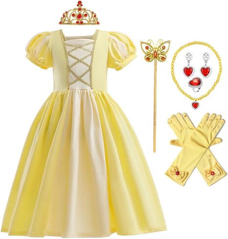 MYRISAM Girls Princess Costume Summer Dresses Halloween Christmas Birthday Party Pageant Cotton Ball Gown w/Accessories in Kuwait