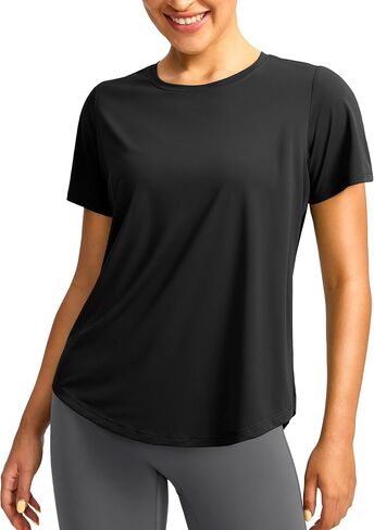 Women's Short Sleeve Workout Shirts Breathable UPF 50+ Sun Protection T-Shirts Quick Dry Gym Running Hiking Tops in Saudi Arabia