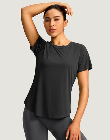 Women's Short Sleeve Workout Shirts Breathable UPF 50+ Sun Protection T-Shirts Quick Dry Gym Running Hiking Tops in Saudi Arabia