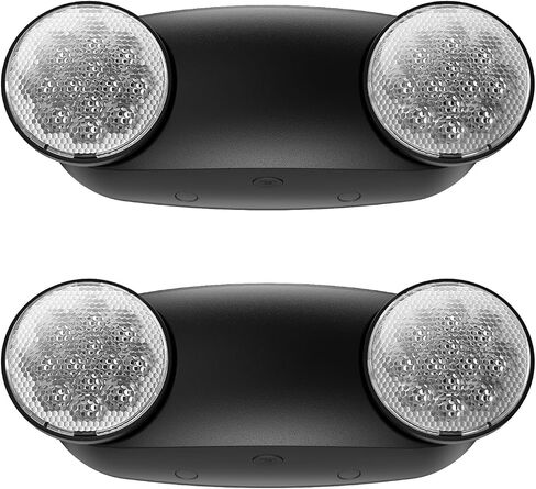 2 Packs Led Black Emergency Lights with Battery Backup Two?Adjustable?Bug Eye -UL 924?Certified Emergency Exit Signs-120-277VAC/Commercial Emergency Lights Fixtures/Indoor Exit Lights. in Saudi Arabia
