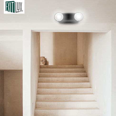 2 Packs Led Black Emergency Lights with Battery Backup Two?Adjustable?Bug Eye -UL 924?Certified Emergency Exit Signs-120-277VAC/Commercial Emergency Lights Fixtures/Indoor Exit Lights. in Saudi Arabia