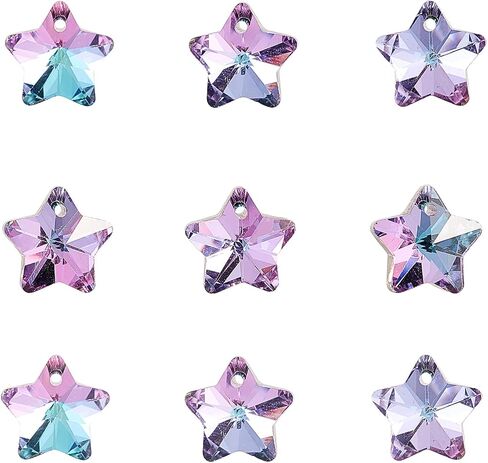 DanLingJewelry 100pcs Blue Glass Crescent Moon Charms Crystal Glass Moon Charms with Gold Foil Tiny Moon Charms for Jewelry Making in Saudi Arabia