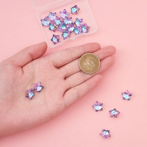DanLingJewelry 100pcs Blue Glass Crescent Moon Charms Crystal Glass Moon Charms with Gold Foil Tiny Moon Charms for Jewelry Making in Saudi Arabia