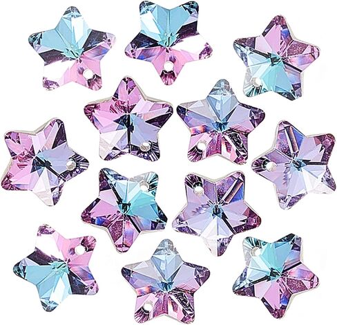 DanLingJewelry 100pcs Blue Glass Crescent Moon Charms Crystal Glass Moon Charms with Gold Foil Tiny Moon Charms for Jewelry Making in Saudi Arabia