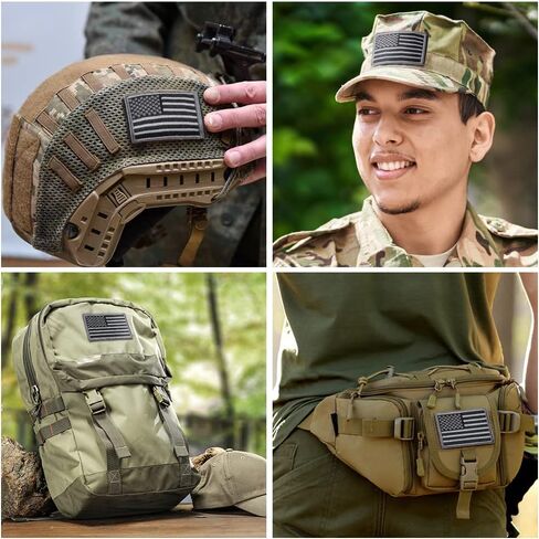 AUAUY 4 قطع رقع العلم الأمريكي، رقع تكتيكية للولايات المتحدة الأمريكية العلم الأمريكي، خطاف وحلقة رقعة معنوية تكتيكية تطريز كامل رقعة عسكرية لحقائب الظهر والقبعات والسترات والسراويل والزي العسكري in Kuwait