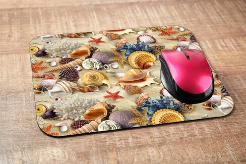 Seashell Gaming Mousepad Colorful Seashell Starfish On Beach Mouse Pad Mouse Mat for Computer Desk Laptop Office 9.5 X 7.9 Inch Non-Slip Rubber in Kuwait