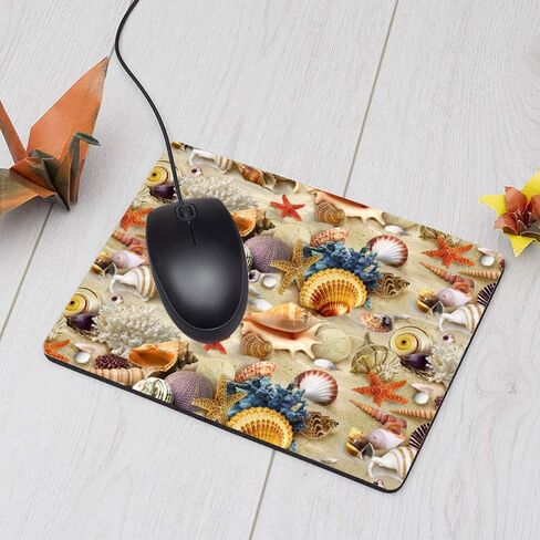 Seashell Gaming Mousepad Colorful Seashell Starfish On Beach Mouse Pad Mouse Mat for Computer Desk Laptop Office 9.5 X 7.9 Inch Non-Slip Rubber in Kuwait