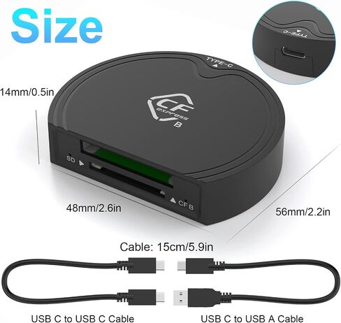 CFexpress Type B and SD UHS-II Dual-Slot Memory Card Reader,USB 3.2 Gen 2 Type B CFexpress SD4.0 Adapter Memory Card Reader with USB C to USB C/USB A Cable,Compatible with Windows/Mac/Linux/Android in Saudi Arabia