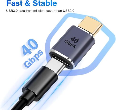 4Pack USB C Female to Female Adapter, USB Type C Coupler Extender Support 100W, 40Gbps, 8K@60Hz for Thunderbolt 4/3, MacBook Pro/Air, Laptop, Phones and More Type C Devices in Kuwait