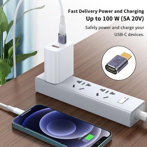 4Pack USB C Female to Female Adapter, USB Type C Coupler Extender Support 100W, 40Gbps, 8K@60Hz for Thunderbolt 4/3, MacBook Pro/Air, Laptop, Phones and More Type C Devices in Kuwait