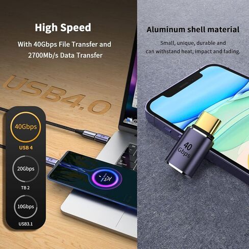 4Pack USB C Female to Female Adapter, USB Type C Coupler Extender Support 100W, 40Gbps, 8K@60Hz for Thunderbolt 4/3, MacBook Pro/Air, Laptop, Phones and More Type C Devices in Kuwait