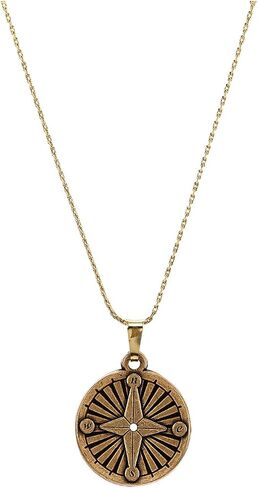 قلادة Alex and Ani Path of الرموز القابلة للتعديل للنساء، حلية بوصلة، لمسة نهائية ذهبية رافايلية، 28 بوصة، مقاس واحد (A21ENCMPSRG) in Saudi Arabia
