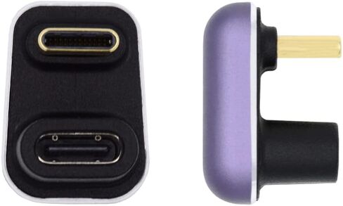 Cablecc USB4 نوع C ذكر إلى أنثى 240 واط قوة 40 جيجابت في الثانية حتى أسفل الزاوية البيانات 8K محول فيديو للهاتف NS الكمبيوتر المحمول in Saudi Arabia
