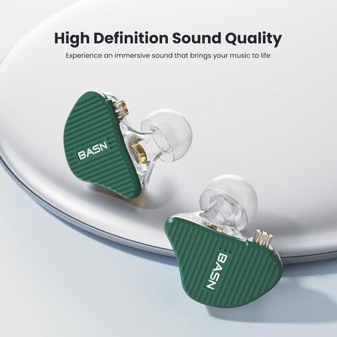 شاشة الأذن BASN Mix-PD، مشغل مستو واحد + سماعات أذن HiFi IEM للسائق الديناميكي مع غطاء معدني مصنوع باستخدام الحاسب الآلي، كابل قابل للفصل سلكي 0.78 مم مطلي بالفضة للموسيقيين (أسود) in Kuwait
