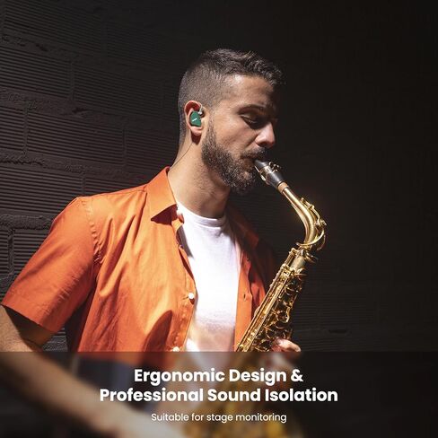 شاشة الأذن BASN Mix-PD، مشغل مستو واحد + سماعات أذن HiFi IEM للسائق الديناميكي مع غطاء معدني مصنوع باستخدام الحاسب الآلي، كابل قابل للفصل سلكي 0.78 مم مطلي بالفضة للموسيقيين (أسود) in Kuwait