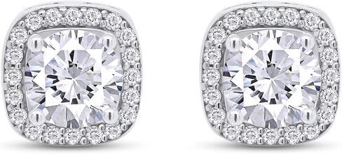 SAVEARTH DIAMONDS أقراط مويسانيتي مرصعة، 1 قيراط DF اللون المثالي قطع مختبر خلق الماس 18K الذهب على أقراط الفضة الاسترليني للنساء in Kuwait