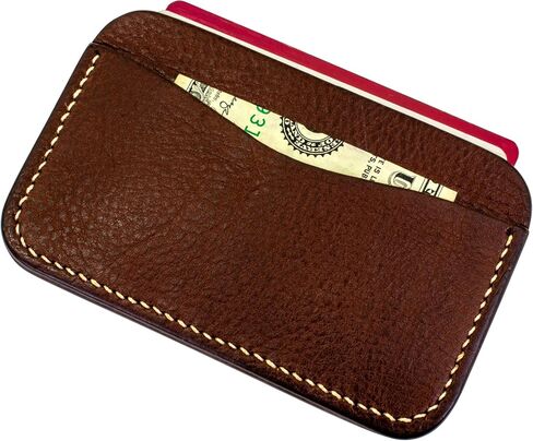 Card Wallet 100% Handmade Chemical Free Leather Minimalist Card Wallet For Men & Women Slim Wallet Fits Up To 6 Cards/IDs in Saudi Arabia