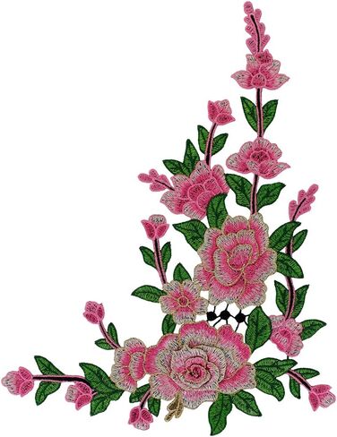 1set 3D Flower Embroidery Applique Lace Fabric Patches for Dress Garment Decorated DIY Sewing Accessories T2579 (Deep Blue) in Saudi Arabia