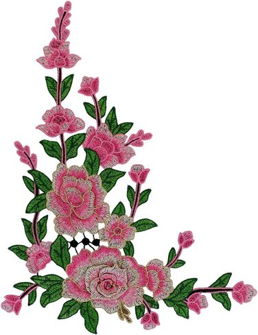 1set 3D Flower Embroidery Applique Lace Fabric Patches for Dress Garment Decorated DIY Sewing Accessories T2579 (Deep Blue) in Saudi Arabia