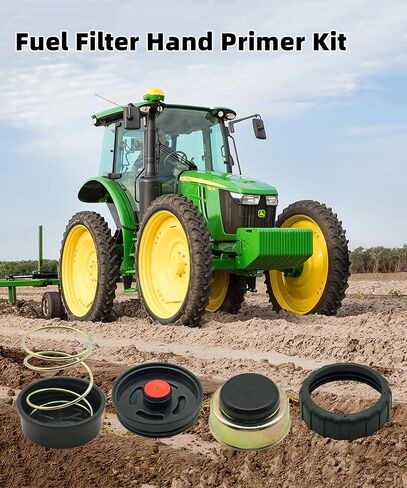 RE50467 87612472 برايمر يدوي لفلتر الوقود متوافق مع John Deere Excavator 80 110 Tractor Feller Buncher Cotton Picker-1 سنة الضمان in Kuwait
