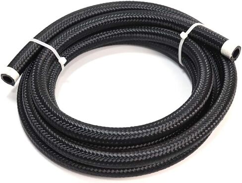 10ft 1/2" 10AN CPE Oil Gas Fuel Line Hose Nylon and Stainless Steel Braided Fuel Hose (BLACK -AN10) in Saudi Arabia