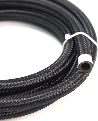 10ft 1/2" 10AN CPE Oil Gas Fuel Line Hose Nylon and Stainless Steel Braided Fuel Hose (BLACK -AN10) in Saudi Arabia