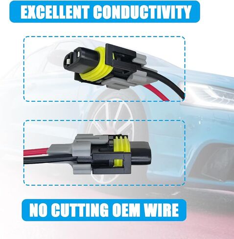 1 PC H11 Female Socket Wire Harness Connectors, Fog Light Harness Plug, DJ7028Y-2.8-21 Car Waterproof Adapter (Black) in Saudi Arabia