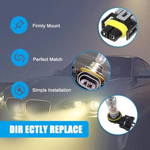 1 PC H11 Female Socket Wire Harness Connectors, Fog Light Harness Plug, DJ7028Y-2.8-21 Car Waterproof Adapter (Black) in Saudi Arabia