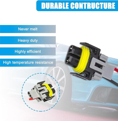 1 PC H11 Female Socket Wire Harness Connectors, Fog Light Harness Plug, DJ7028Y-2.8-21 Car Waterproof Adapter (Black) in Saudi Arabia