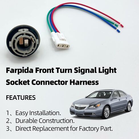 33302-SR3-A01 33302SR3A01 Front Turn Signal Light Connector Harness Socket Compatible with Honda Civic with 3-Wire in Saudi Arabia