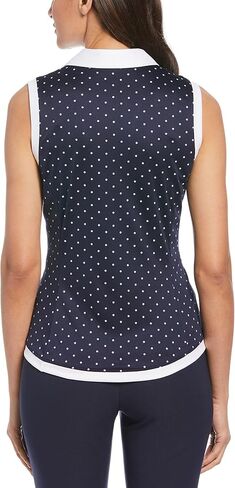 PGA TOUR Women's Polka Dot Printed Sleeveless Golf Polo Shirt in Saudi Arabia