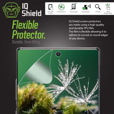 واقي شاشة IQShield متوافق مع هاتف Samsung Galaxy Note 10+ Plus (Note 10+ 5G، شاشة 6.8 بوصة) (عبوتان) (صديق للحافظة) طبقة TPU شفافة مضادة للفقاعات in Kuwait