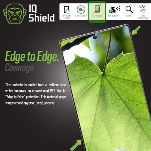 واقي شاشة IQShield متوافق مع هاتف Samsung Galaxy Note 10+ Plus (Note 10+ 5G، شاشة 6.8 بوصة) (عبوتان) (صديق للحافظة) طبقة TPU شفافة مضادة للفقاعات in Kuwait