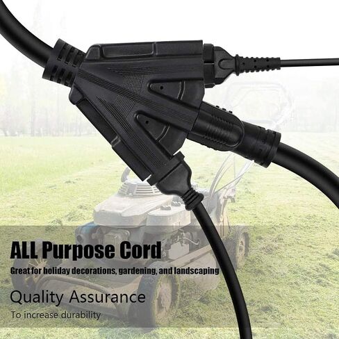 3FT 12/3 Outdoor Extension Cord, Heavy Duty 3-Outlet SJTW Indoor/Outdoor Three-Prong Power-Cord 12-Gauge Grounded 15-Amp 1875 Watts in Saudi Arabia