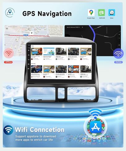 8 Core 2G+64G Car Radio for Honda CRV 2002 2003 2004 2005 2006, Wireless Apple Carplay Android Auto Car Stereo, 9" IPS Touchscreen with WiFi, GPS, Bluetooth, FM/RDS, 32EQ DSP, Rear Camera in Saudi Arabia
