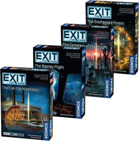 EXIT: The Game 4-Pack Escape Room Bundle | Season 4 | Theft on the Mississippi | Stormy Flight | Cemetery of the Knight | Enchanted Forest | Family-Friendly, Cooperative Game | 1 to 4 Players in Saudi Arabia