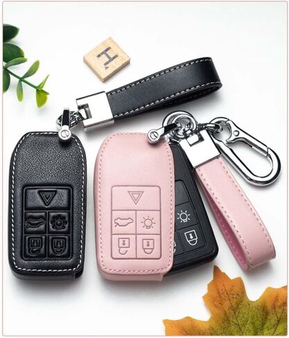 HIBEYO Key Case Cover for Volvo Smart Car Key Accessories with Keychains in Saudi Arabia