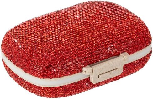 صندوق تنظيم حبوب الدواء المحمول المقاوم للماء مكون من 8 أقسام من Bling Sparkling - حقيبة سفر محمولة لتنظيم حبوب الدواء، صندوق حبوب صغير الحجم وحامل حبوب للسفر والاستخدام اليومي (وردي) in Kuwait