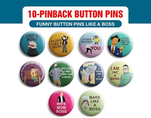 أزرار Pinback بتصميمات مضحكة وجذابة (عبوة من 10 قطع) in Kuwait