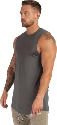 تيشيرت رجالي بدون أكمام للتمرين في صالة الألعاب الرياضية سريع الجفاف ملابس رياضية صيفية للشاطئ كاجوال بدون أكمام مقاس أساسي من M إلى 3XL in Kuwait