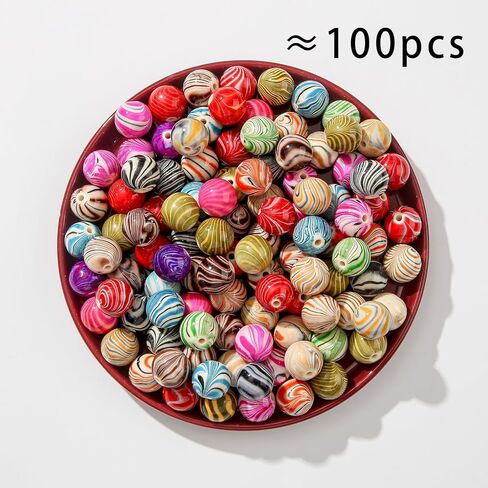 100 قطعة من حبات اللؤلؤ الأكريليك على شكل حورية البحر، خرز علكة ملون، خرز ملون على شكل دائري لسوار وقلادة وأقراط وصنع المجوهرات (حورية البحر) in Saudi Arabia