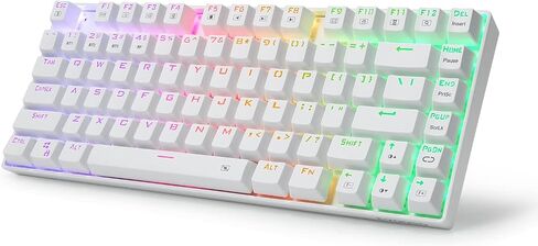 HUO JI Wireless RGB Mechanical Keyboard，Bluetooth/2.4Ghz/Wired Z-88 Gaming Keyboard with Clicky Blue Switches RGB LED Backlit 81 Keys Compact for Mac, PC, Black in Saudi Arabia