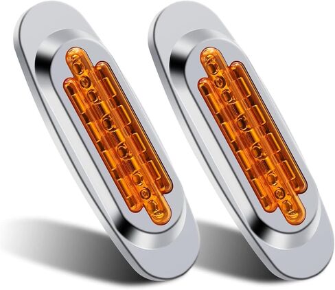 علامة جانبية للمقطورة البيضاوية من Ourbest، قطعتان 16 صمام ثنائي عالي/منخفض الشعاع LED لعلامة المقطورة وإضاءة LED للشاحنة الخلفية الخلفية والشاحنات ATV (أخضر) in Kuwait