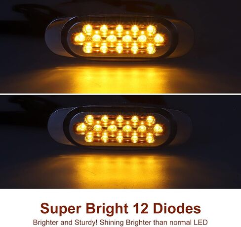 علامة جانبية للمقطورة البيضاوية من Ourbest، قطعتان 16 صمام ثنائي عالي/منخفض الشعاع LED لعلامة المقطورة وإضاءة LED للشاحنة الخلفية الخلفية والشاحنات ATV (أخضر) in Kuwait